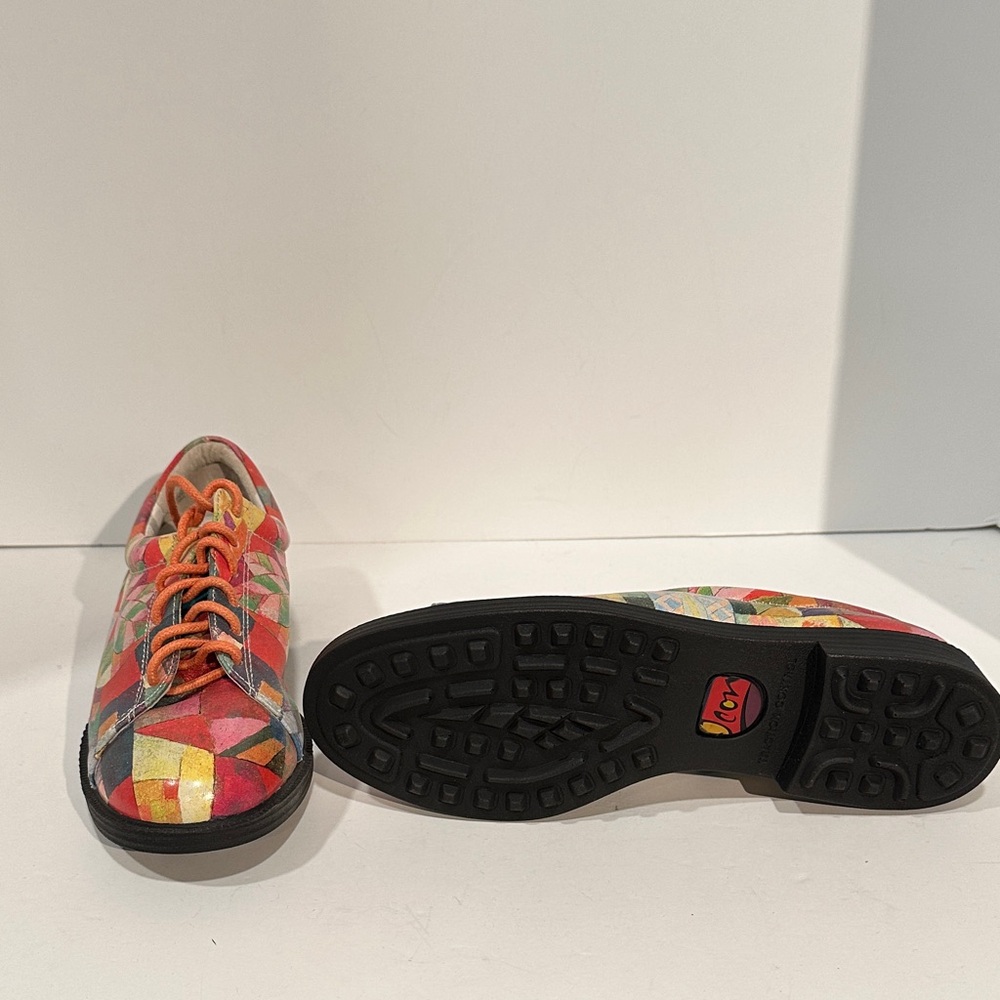 Vintage ICON Wearable Art Colorful Patchwork Women's Shoes - Picture 3 of 6